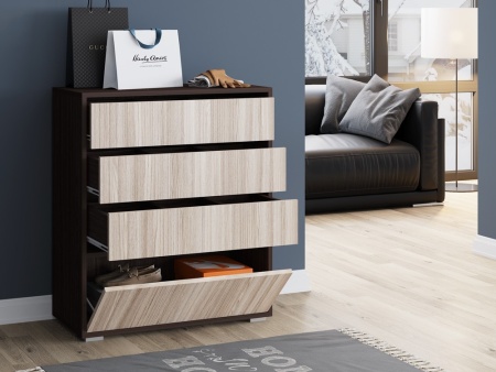 Обувница №2 Ясень Шимо Светлый/Венге ЛДСП (Ш-800| В-950|Г-380)