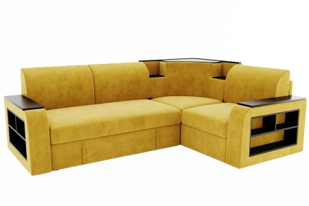 Диван Угловой Фаворит с ножками-кубышками/Ш-2460 х Г-1810 х В-880 мм/Спальное место Ш-1350 х Г-2000 мм