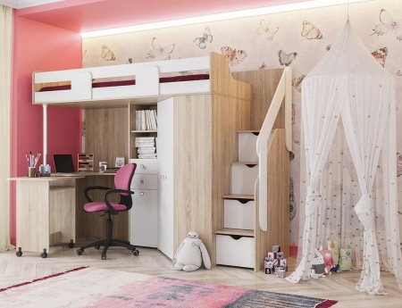 Кровать-Чердак Мийа (Д-2432хШ-1800хГ-645 мм)/Разные Цвета