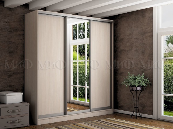 Шкаф-Купе Тринити-6 (Ш-2000 мм x В-2244 мм x Г-600 мм)/Разные Цвета