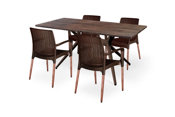 Обеденная группа SHT-DS163 палисандр / коричневый / темный орех