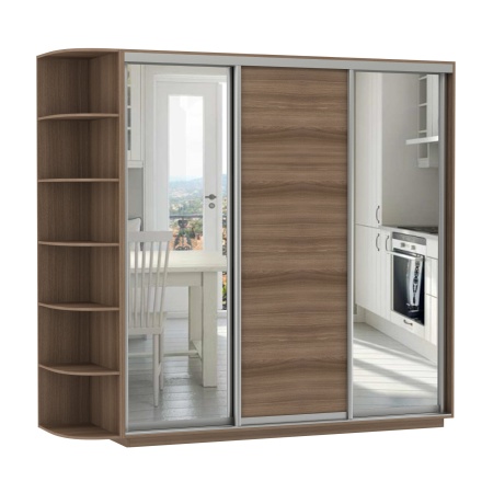 Шкаф-Купе 3-х Створчатый Тиффани Рамир Медиум-2 Ш-1800/2100/2200 мм/Разные Цвета и Размеры