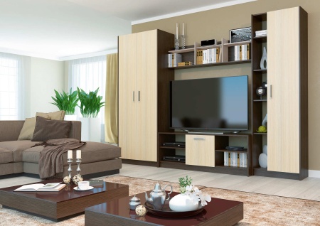 Гостиная Милан Венге/Дуб (Ш-3000 х В-2046 х Г-446 мм)